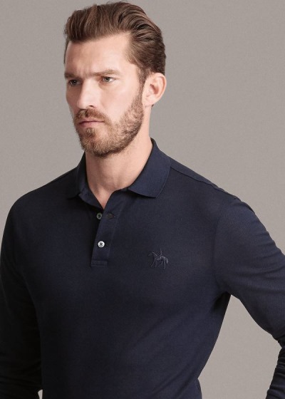 Men's Ralph Lauren Custom Fit PiquÃ© Polo Shirts | 978410KYL